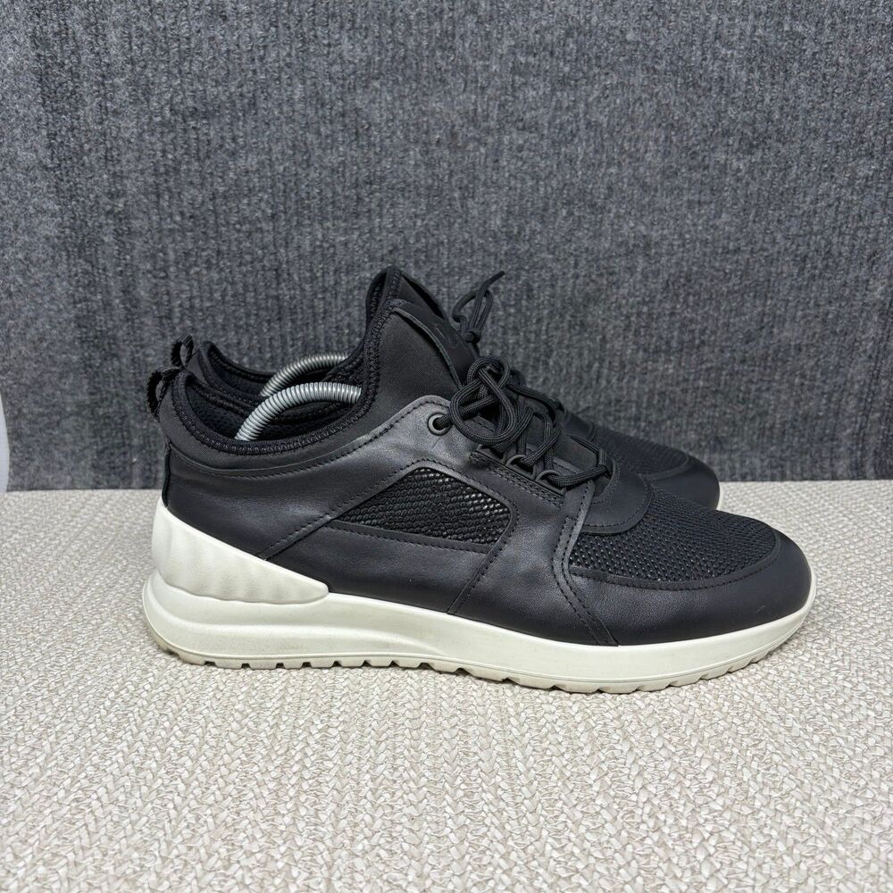ECCO Astir Lite Sneakers Black Leather Lace Up Shoes Men’s 44 US 10